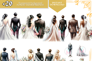 Bride And Groom Back Clipart Wedding