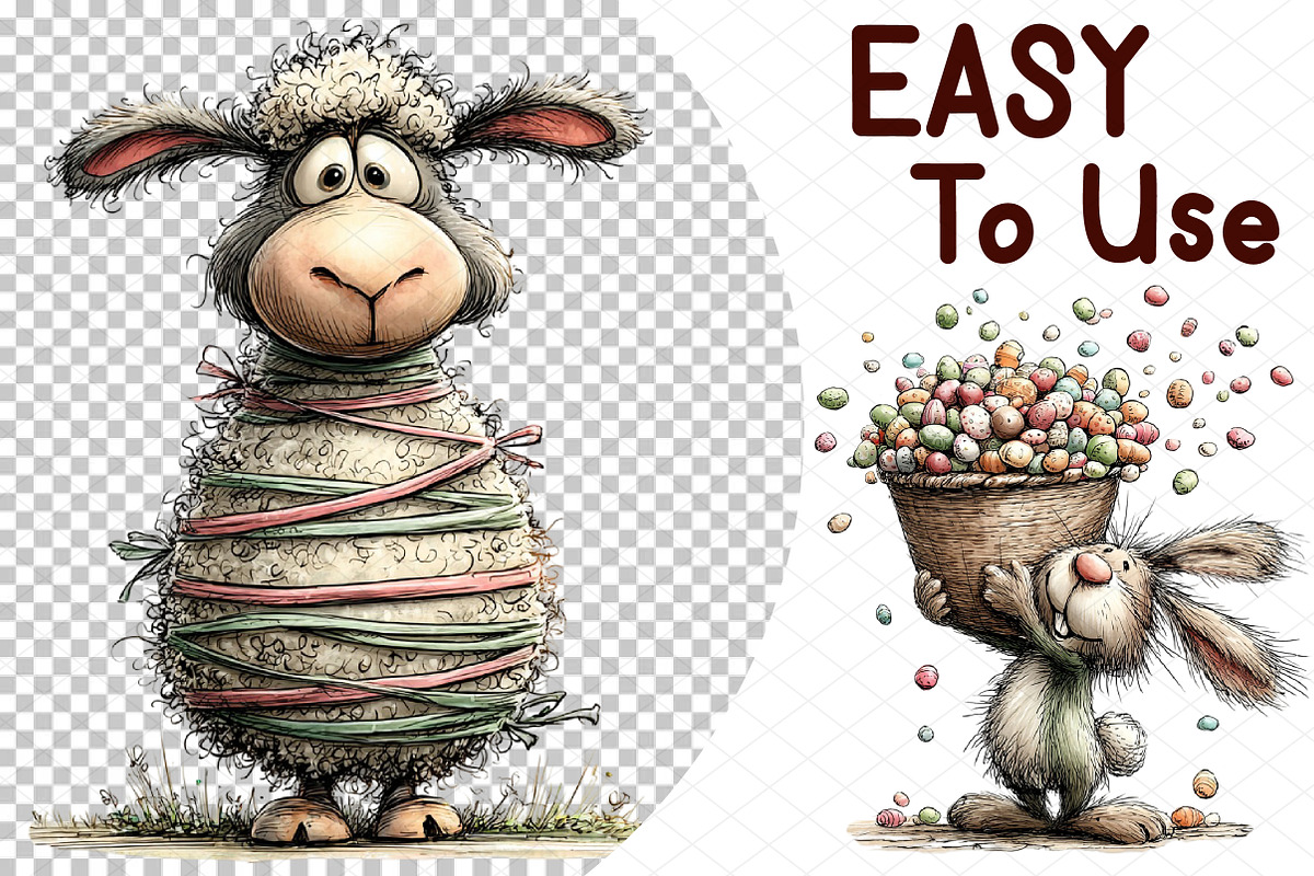 Whimsical Easter Animals Clipart, an Illustration by cherrydesign (Photo 4 of 4)