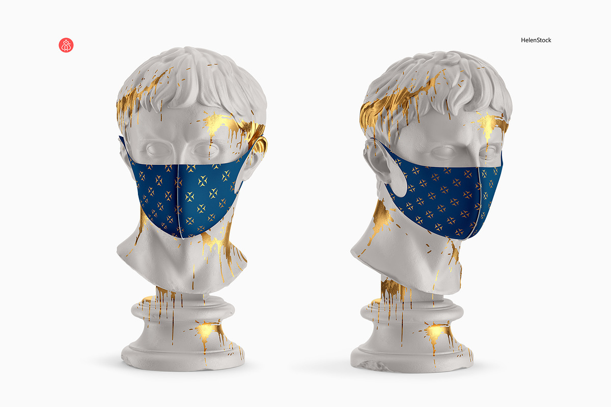 Face Mask on an Sculpture Mockup, a Mask Mockup by HelenStock (Photo 3 of 8)
