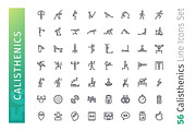 Calisthenics Line Icons Set, an Outline Icon by Voysla's Shop (Thumbnail 2 of 4)