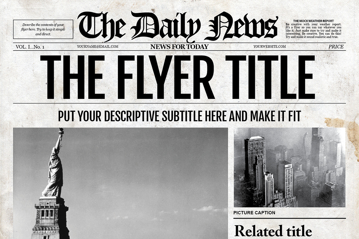 2x1 Page Newspaper Template Indesign, a Flyer Template by Newspaper Templates (Photo 3 of 5)