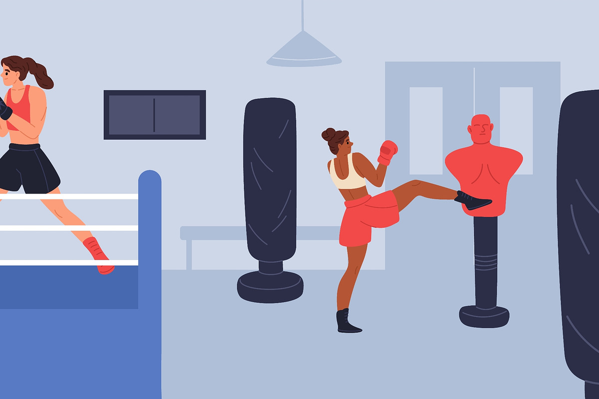 Girls boxing training. Professional, a Sport Illustration by YummyBuum (Photo 2 of 3)