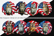 Owl 4th of July Clipart, a Graphic by Artnoy (Thumbnail 2 of 5)