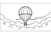 Hot Air Balloon Cloud Line Art bundl, an Illustration by Designer_Momina (Thumbnail 20 of 51)