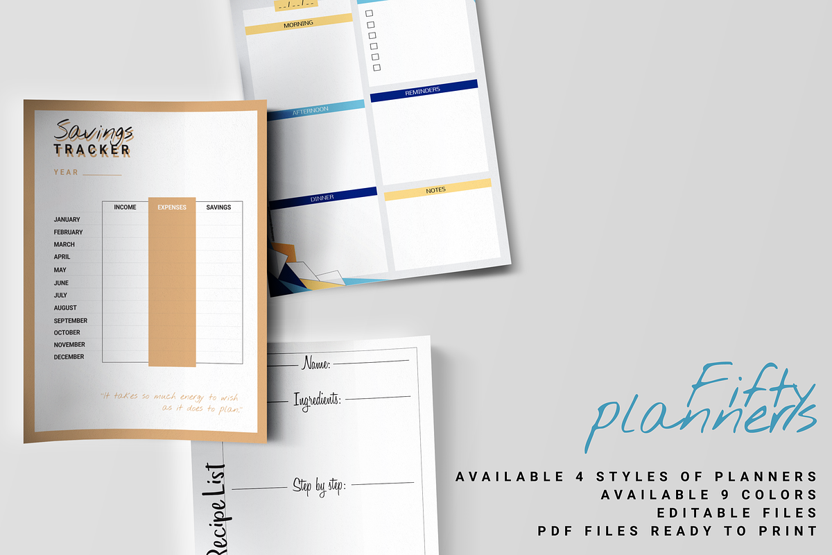 BUNDLE: 4 Styles Planners, a Stationery Template by Outline Design (Photo 2 of 12)