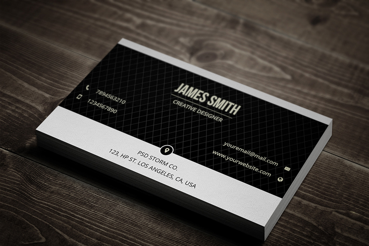 Black & White Minimal Business Card3, a Business Card Template by PSD Storm (Photo 5 of 6)