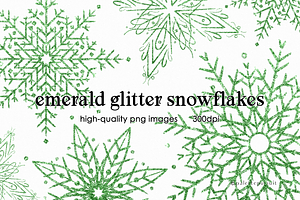 Emerald Green Glitter Snowflake