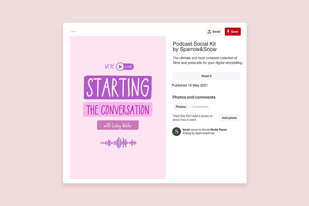 Podcast and Live Instagram Creator, a Social Media Template by Sparrow & Snow (Photo 9 of 19)