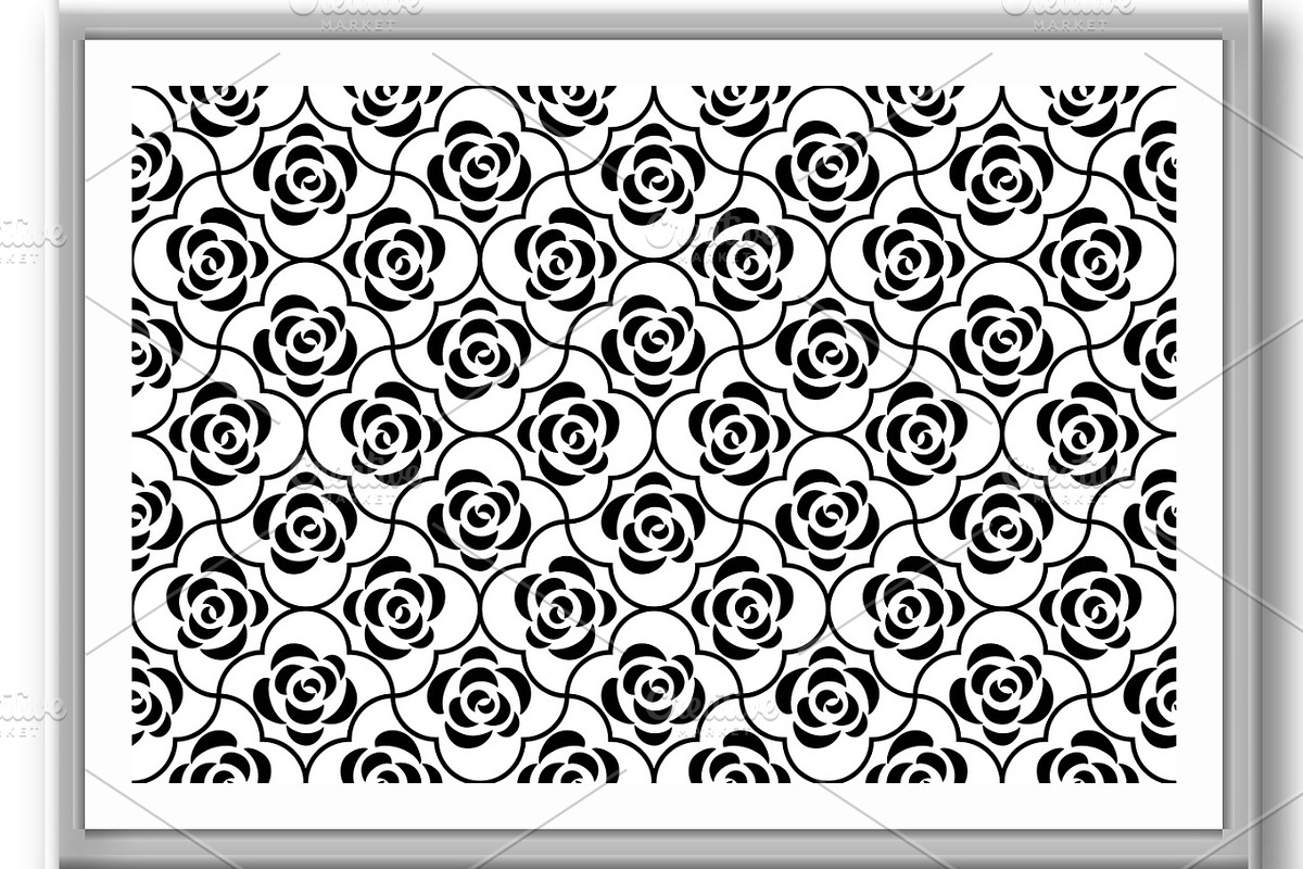 Flower geometric pattern with roses, a Pattern Graphic by RODINA (Photo 3 of 3)