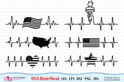 USA Heartbeats SVG, an Object Graphic by PolpoDesign (Thumbnail 1 of 7)