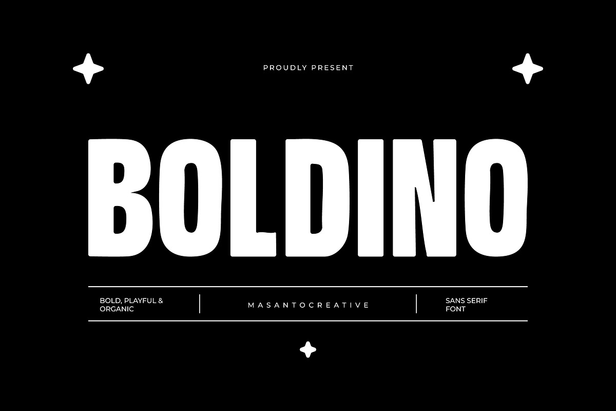 Boldino – Playful Bold Sans Serif Fo, a Font by kangfont Studio (Photo 7 of 10)