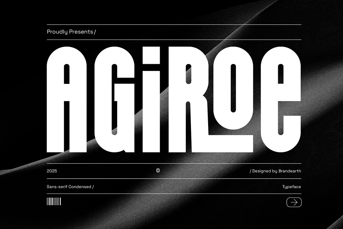 Agiroe – Bold Condensed Sans Serif, a Sans Serif Font by Brand Earth (Photo 1 of 7)