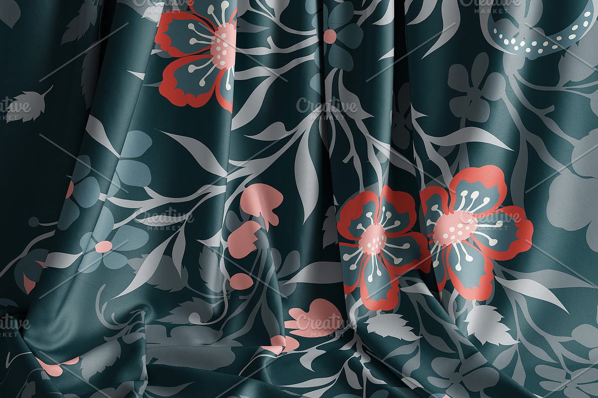 Twilight Garden Floral Scarf, an Object Graphic by ilustrinna (Photo 4 of 7)