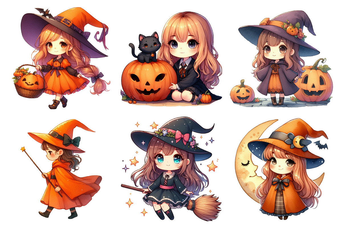 Cute Witch Clipart, an Illustration by Daily.Designs (Photo 3 of 4)