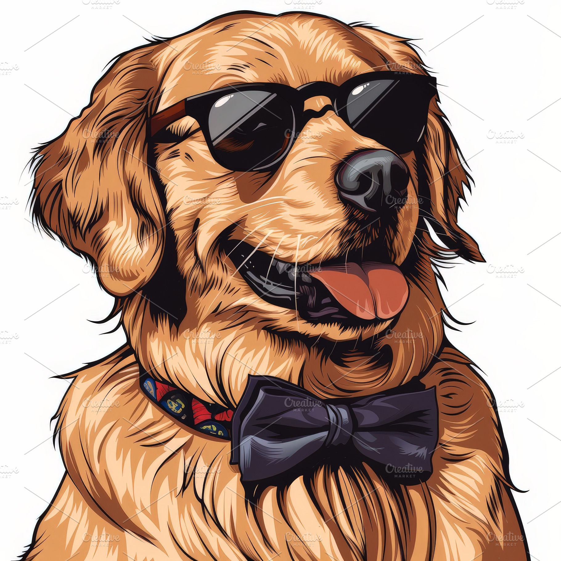 Cute funny stylish quirky golden ret, an Abstract Photo by Pixeness