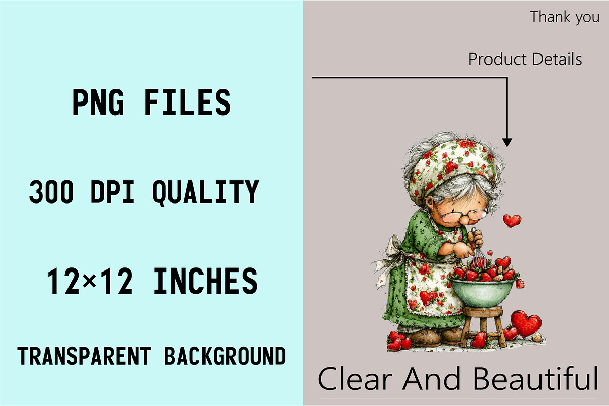 Whimsical Valentines Grandma Clipart, an Illustration by SVGArt (Photo 7 of 8)