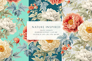 Vintage Peonies Floral Pattern, a Pattern Graphic by Olya Creative (Thumbnail 1 of 10)