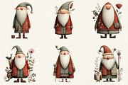 Quirky Primitive Santa Clipart, an Illustration by DreamCafeArt (Thumbnail 2 of 6)