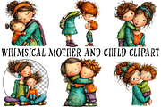 Whimsical Mother and Child Clipart, an Illustration by OK Design (Thumbnail 2 of 6)