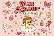 Love & Cupid Clipart Collection, a Decorative Illustration by Alina Sh (Thumbnail 1 of 8)