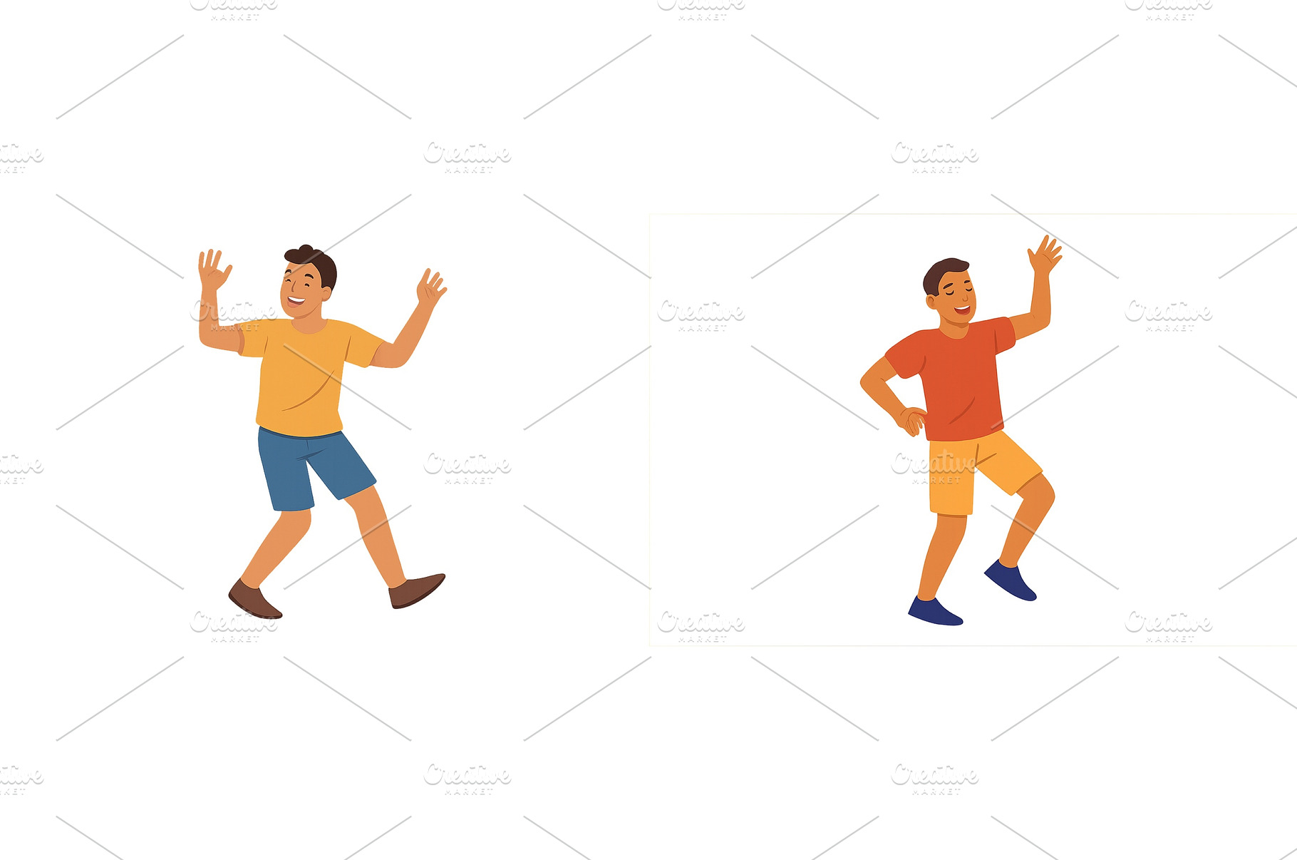 Two young men dancing joyfully, an Architecture Photo by ZinetroN