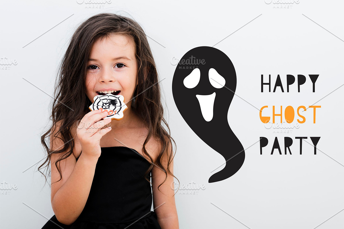 Kids Halloween Font and Graphics Set preview 3