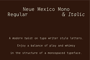 Neue Mexico Mono, a Sans Serif Font by MEG BURK CHOI (Thumbnail 1 of 3)