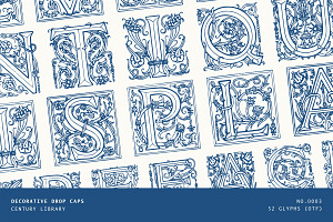 Ornate Vintage Drop Cap Font, a Symbol Font by Century Library