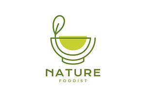 natural cuisine bowl leaves logo, a Branding & Logo Template by devastd