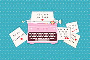 Two Love Postcards Typewriters, a Work Illustration by lavinialorena (Thumbnail 4 of 5)