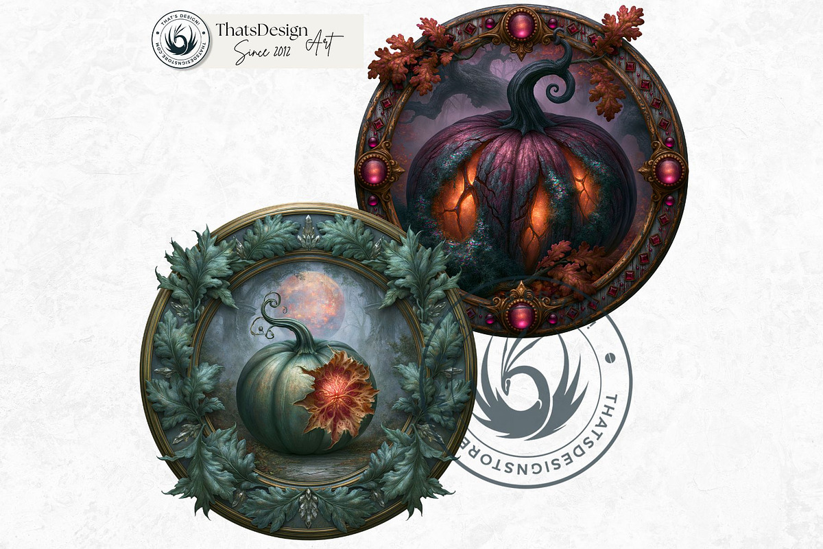 Fantasy Autumn Pumpkins, a Seasonal Illustration by ThatsDesignArt (Photo 6 of 14)