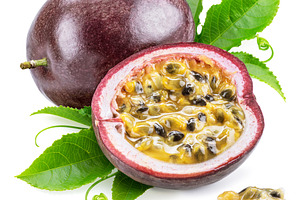 Passion fruit and half of fruit, a Food & Drink Photo by Volff
