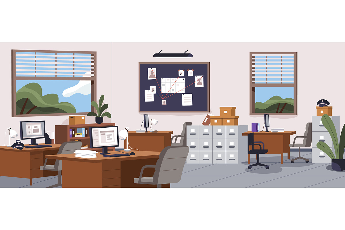 Police station and officers set, a Work Illustration by Good Studio (Photo 6 of 7)