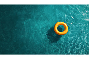 Bright orange inflatable swim ring, a Nature Photo by Sergey Kotenev
