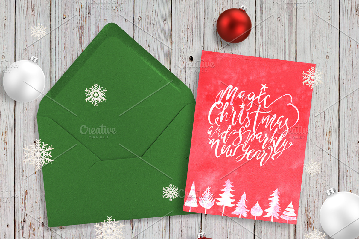 Magic Christmas card, a Card Template by Inna Vinchenko Designs (Photo 1 of 2)