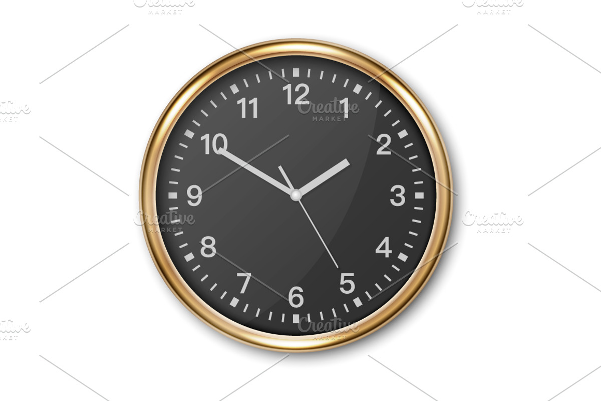 Wall Office Clock. Vector Set., an Object Graphic by Gomolach (Photo 6 of 10)