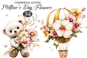 Whimsical Mother's Day Flowers, an Illustration by designcity5