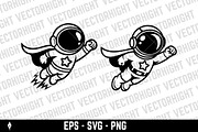 Superhero astronaut flying, a Technology Illustration by Vectorhight (Thumbnail 3 of 3)