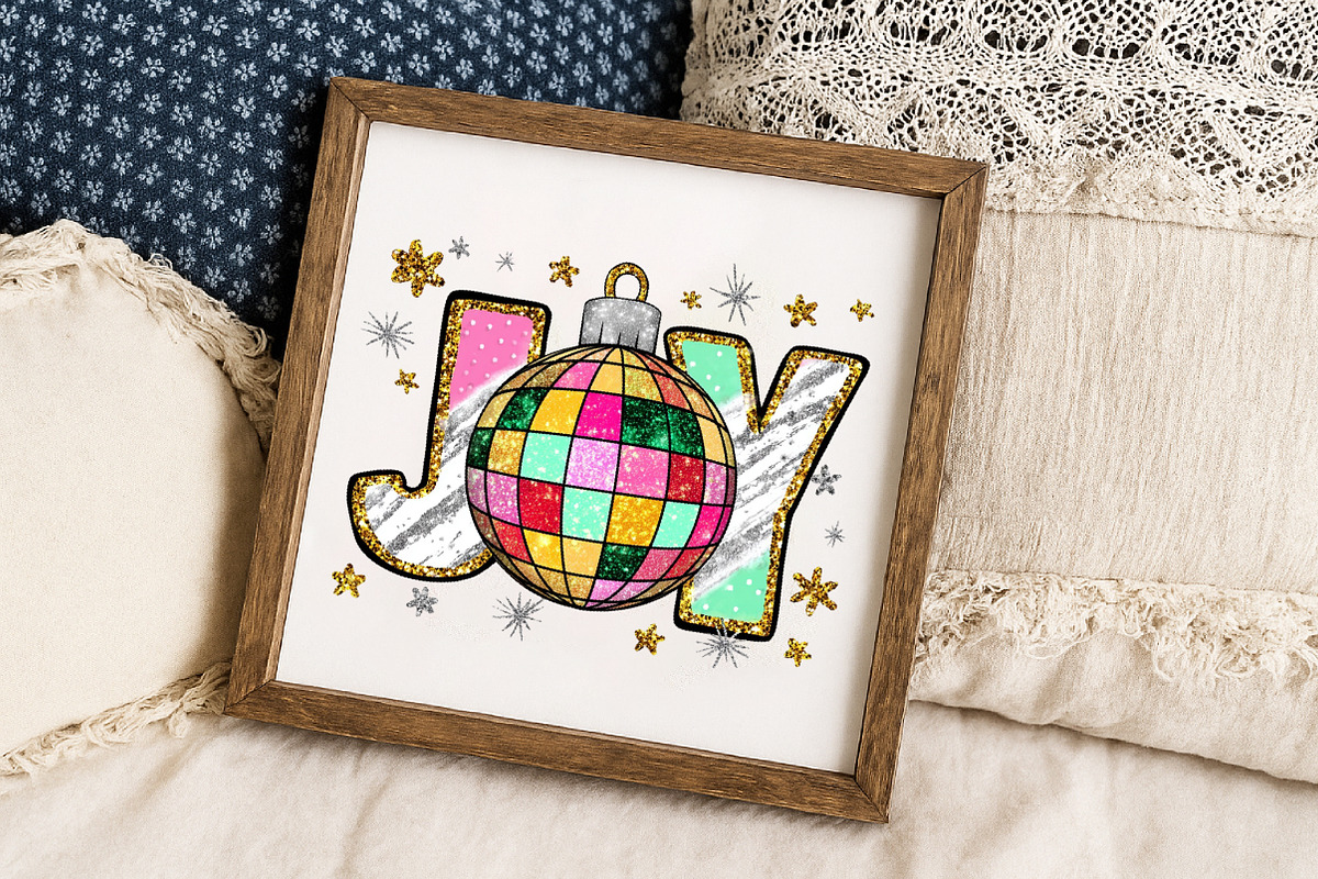 Joy Colorful Glitter Christmas Png, an Illustration by Libby Wishes (Photo 3 of 6)