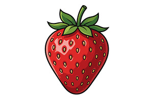 Fresh Red Strawberry Isolated Vector, a Food Illustration by AlexArt