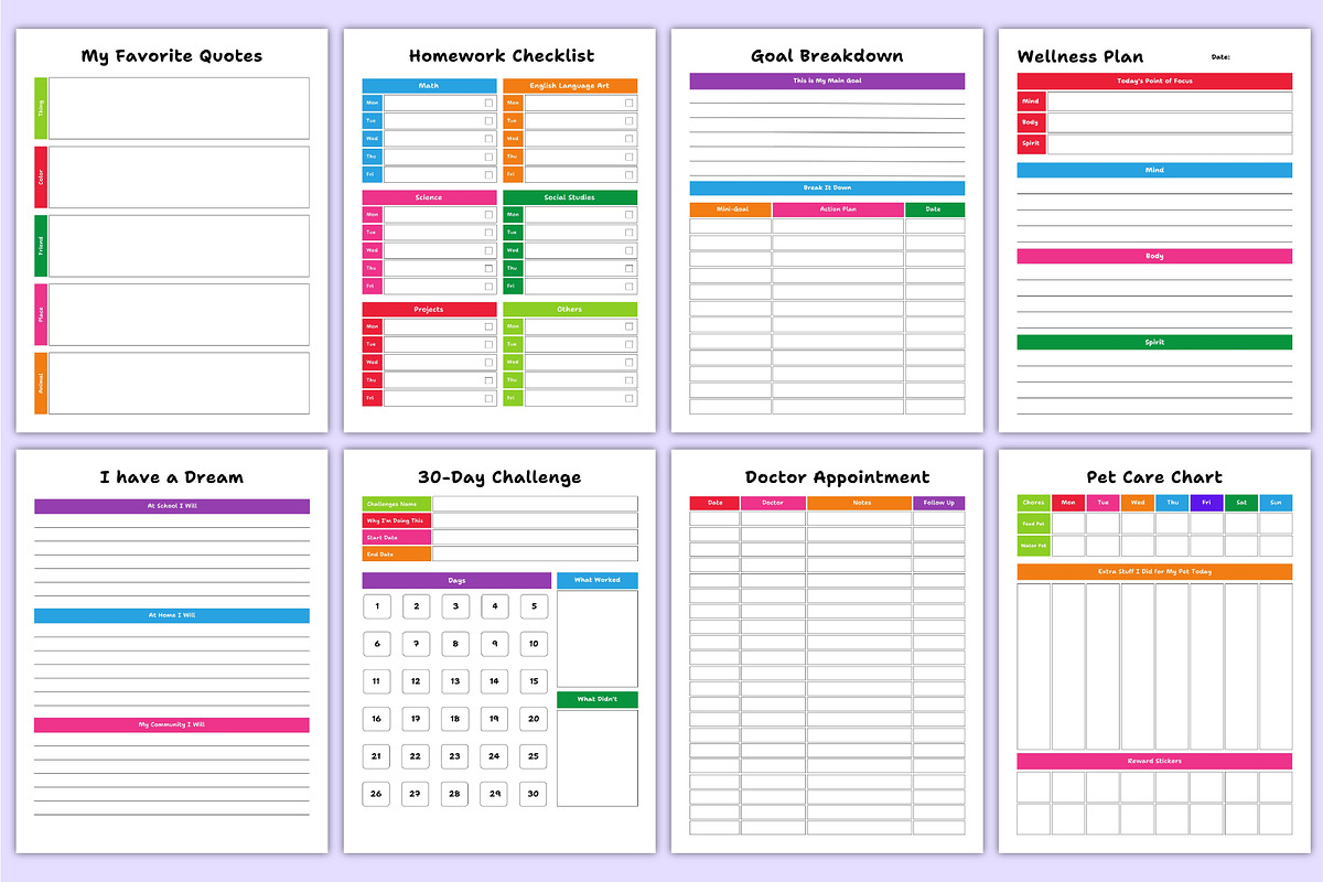 2026 ADHD Workbook For Kids Canva, a Stationery Template by Mustafiz (Photo 7 of 8)