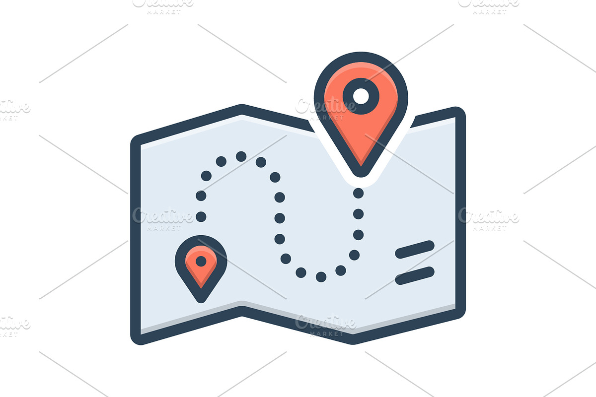 Map road color icon, a Duotone Icon by Creative priyanka