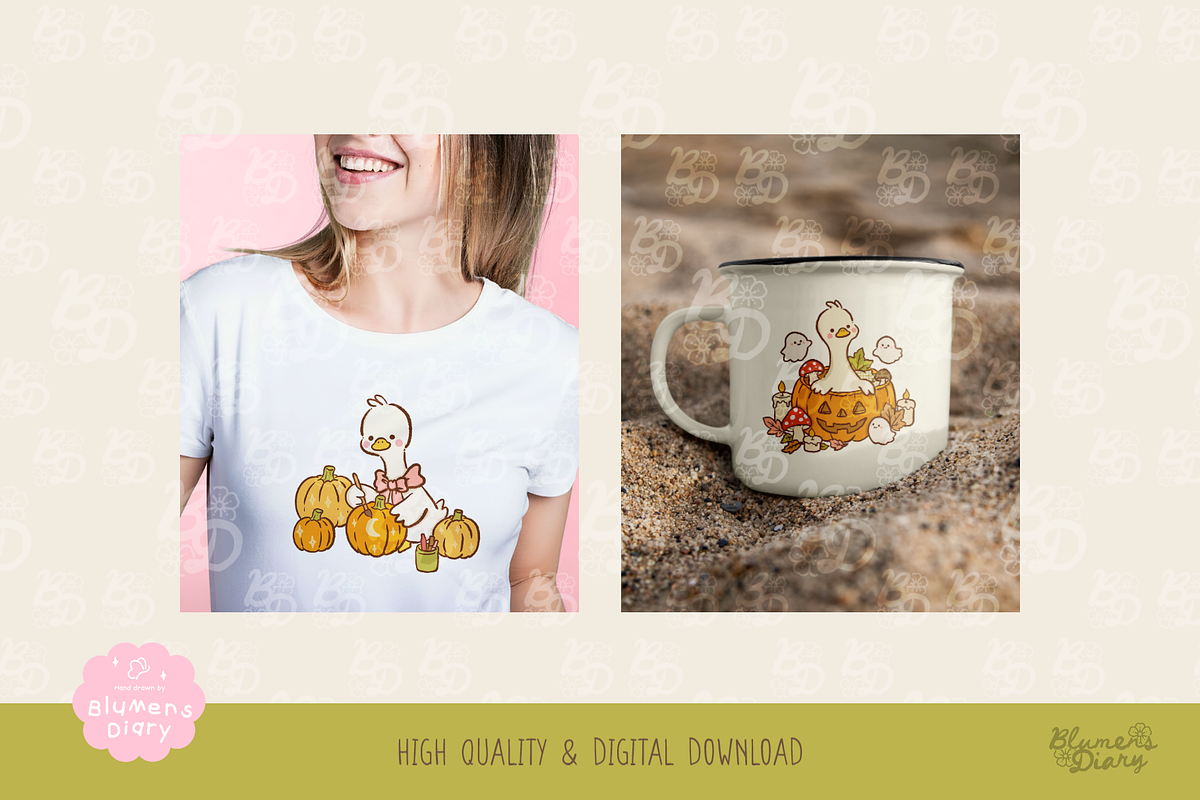 Pumpkin Patch Goose Clipart, a Seasonal Illustration by Blumensdiary (Photo 5 of 6)