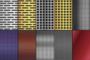 20 Perforated Metal Backgrounds, a Background Graphic by Bielousova Art (Thumbnail 4 of 4)