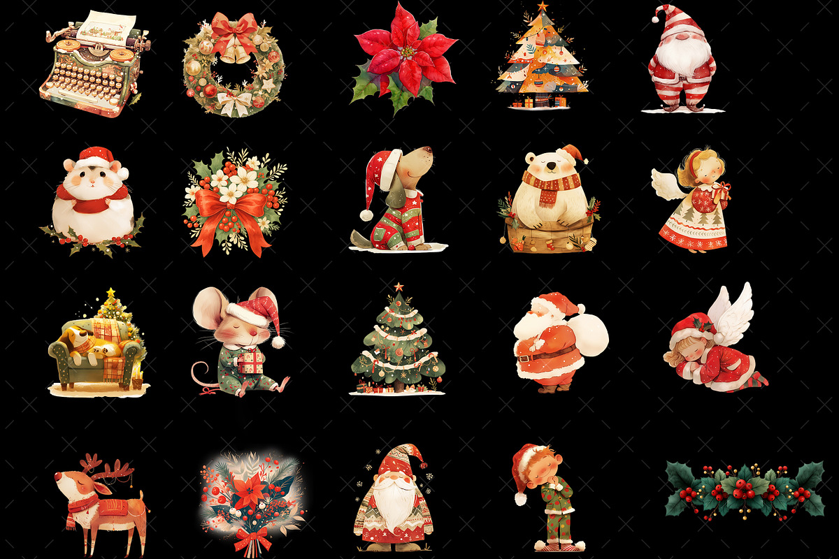 Christmas Clipart PNG, Santa Claus, a Seasonal Illustration by MajorArtTm (Photo 3 of 9)