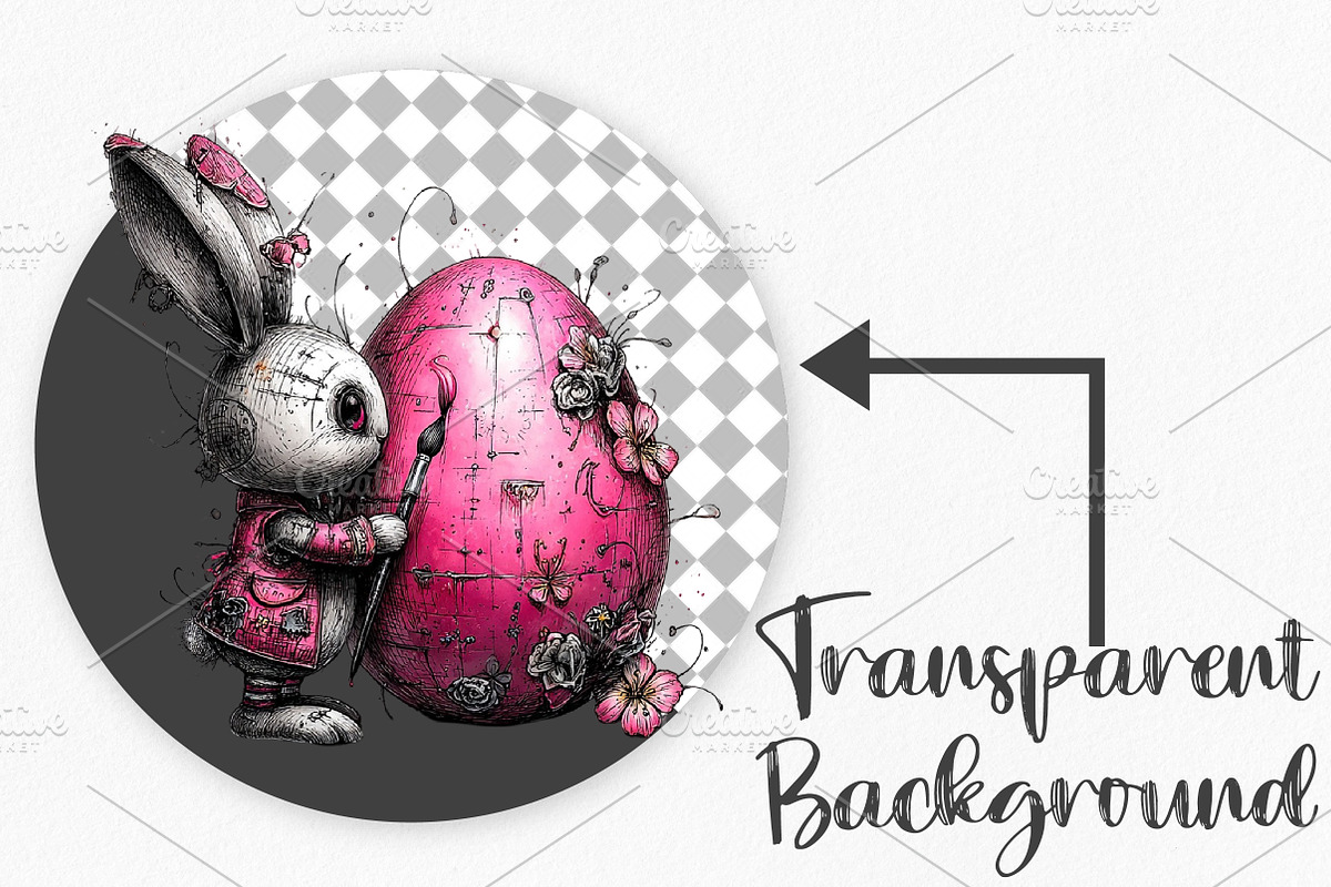 Whimsical Easter Rabbit Clipart, an Illustration by Canvas Craft (Photo 2 of 6)