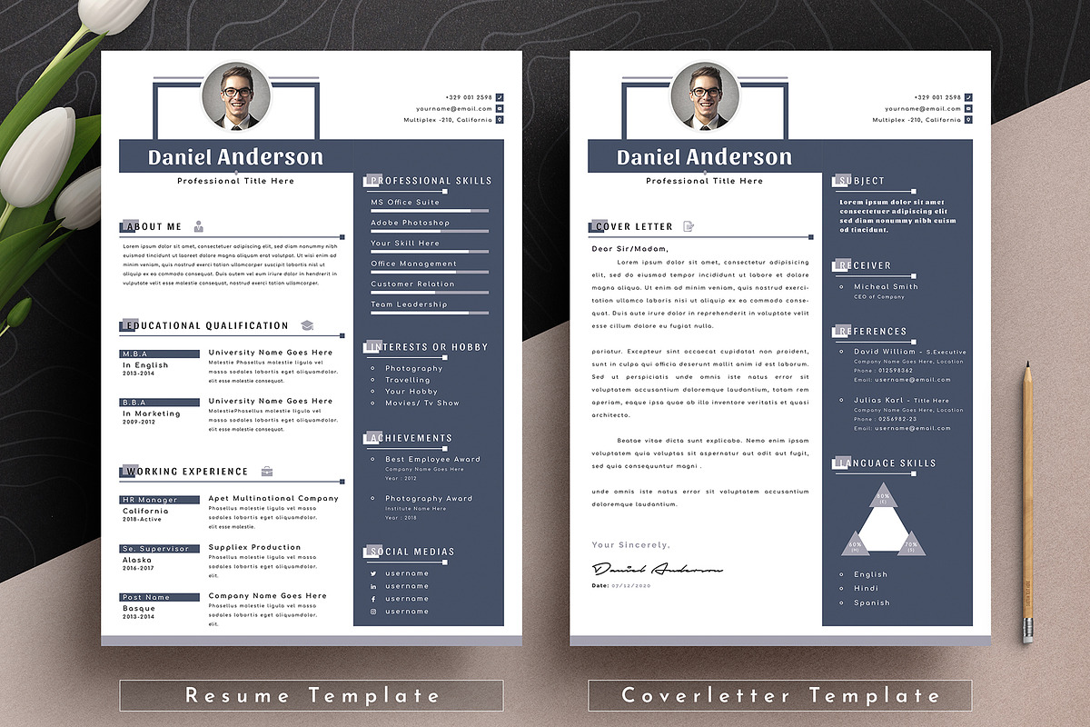 Resume Cv Template Word Apple Pages, a Resume Template by Tbunny (Photo 2 of 6)