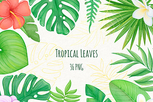 Tropical Flowers Summer Clipart