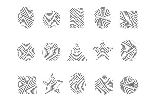 Fingerprint different shapes. Lined, a Graphic by Valerie Bodnar