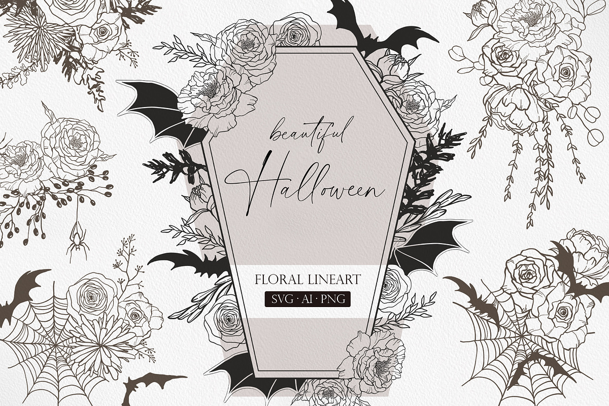 Beautiful HALLOWEEN SVG AI PNG, an Education Illustration by Beigetime (Photo 1 of 11)